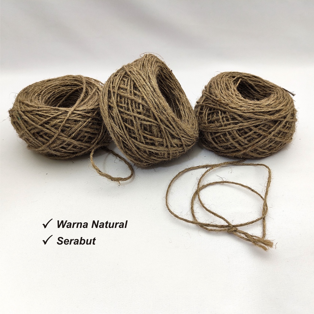 Tali Rami / Tali Goni Warna Natural 3 Ply 50 Meter