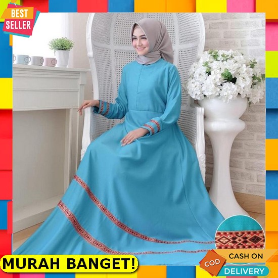 Midi Dress Hyuna Bahan Linen Rami Premium / Casual Dress Wanita Terbaru / Kekinian / Fashion Muslim 