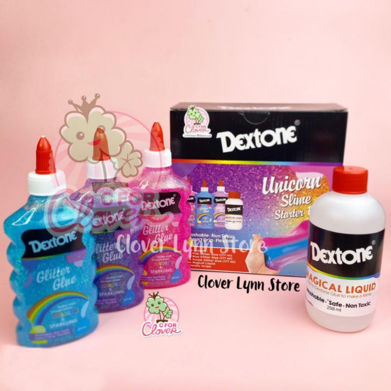 DEXTONE UNICORN GLITTER SLIME KIT / set hiasan mainan anak lem gliter mainan anak