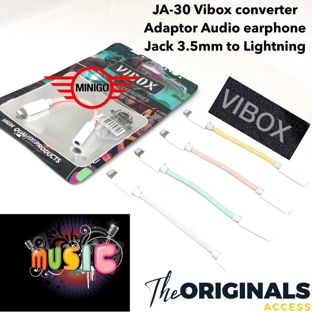 PROMO CONVERTER LIGHTNING TO AUDIO JACK ADAPTER MODEL JA30 (CONNECT BT ) KABEL WARNA MACARON CANDY