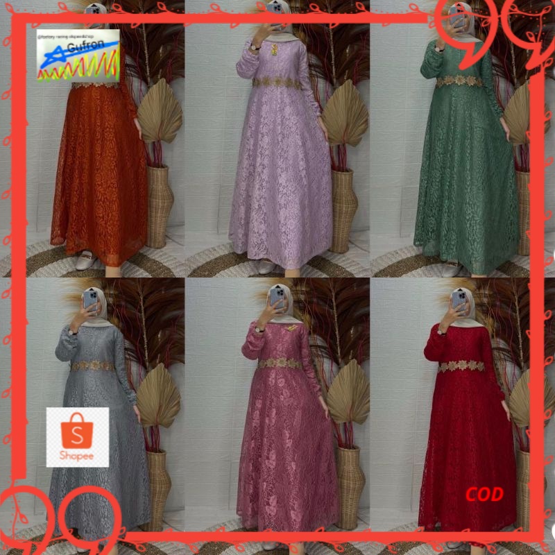 gamis brukat terbaru 2021mewah pesta remaja dewasa seragam wanita jumbo ld120 & standart ld110 / gam