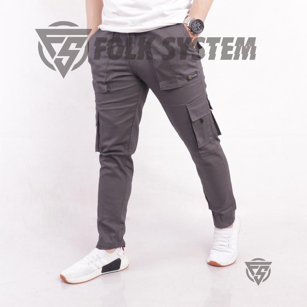 Celana pria chino cargo original folksystem