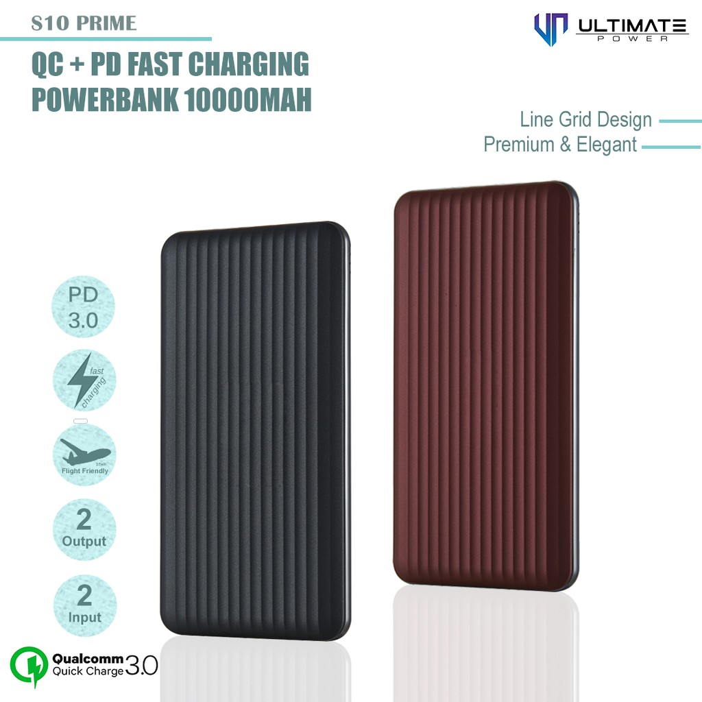 Power bank 10000mAh Fast Charging QC+PD Ultimate Power S10 PRIME QC+PD Fast Charging Original100%