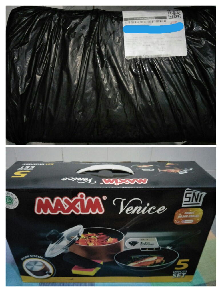Rantangshop  Maxim Venice Set Isi 5 Ori  Panci Susu Frypan Spatula Teflon