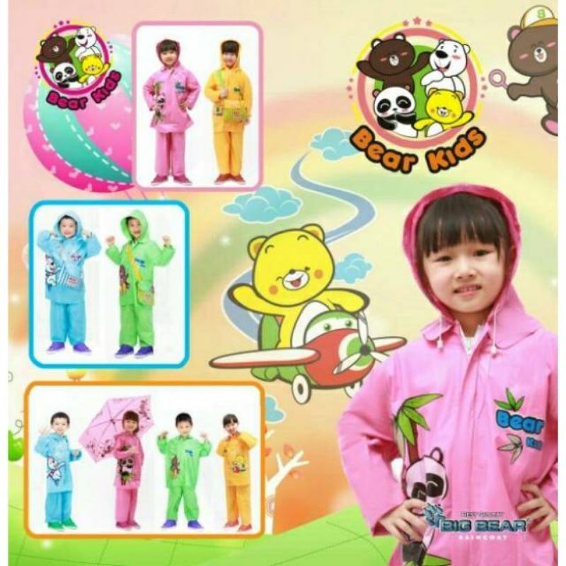 Jas hujan anak big bear kids jaket celana