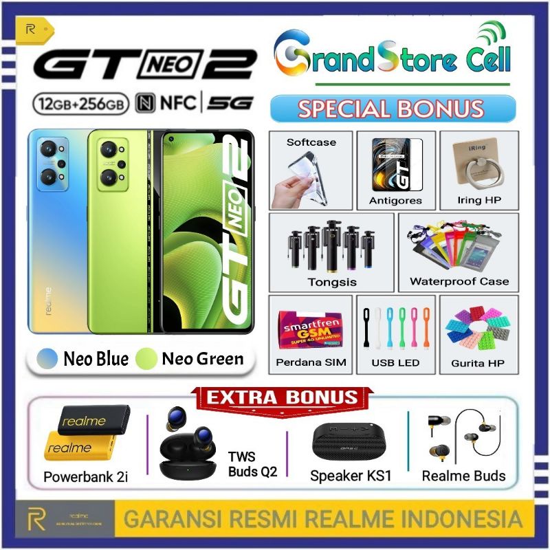 REALME GT NEO 2 | GT NEO2 RAM 12/256 GB GARANSI RESMI REALME INDONESIA