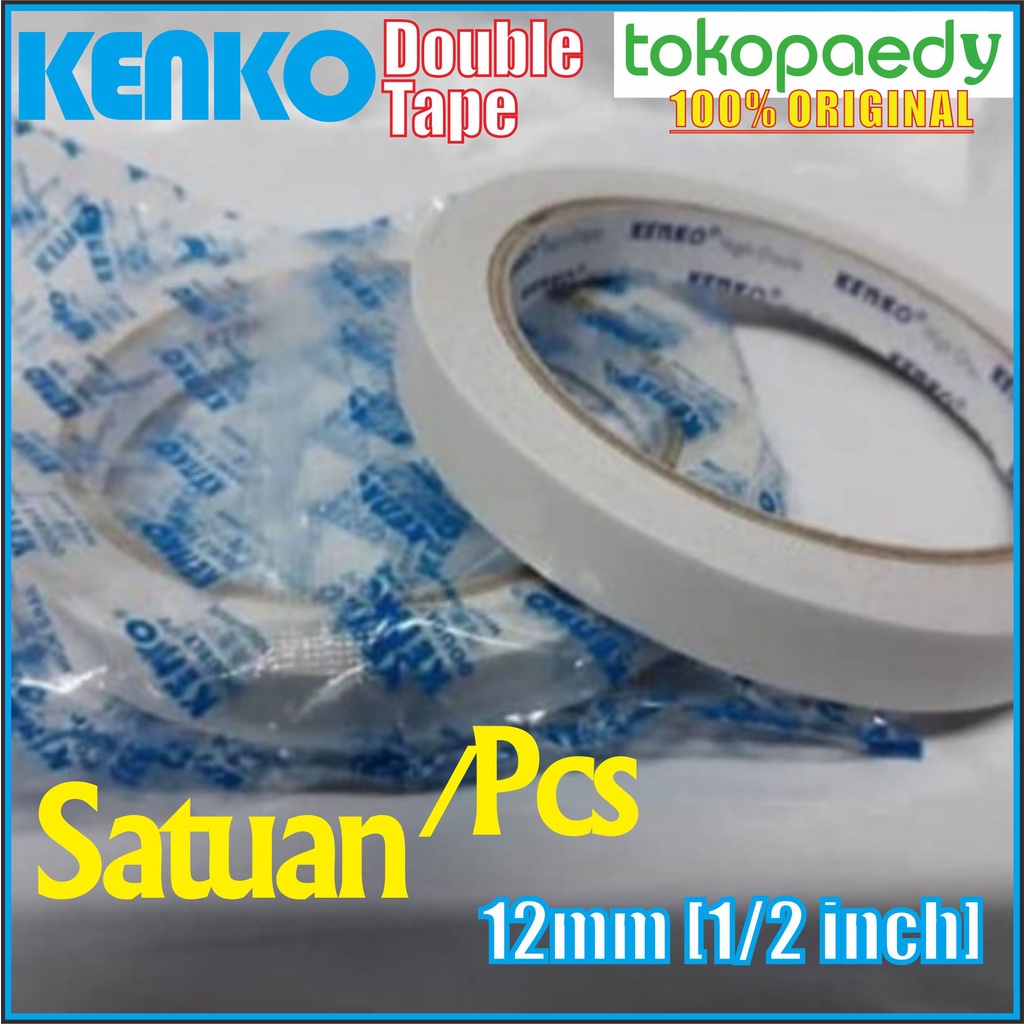 

Double Tape KENKO 12 mm (1/2 Inch) ORIGINAL Kualitas Bagus