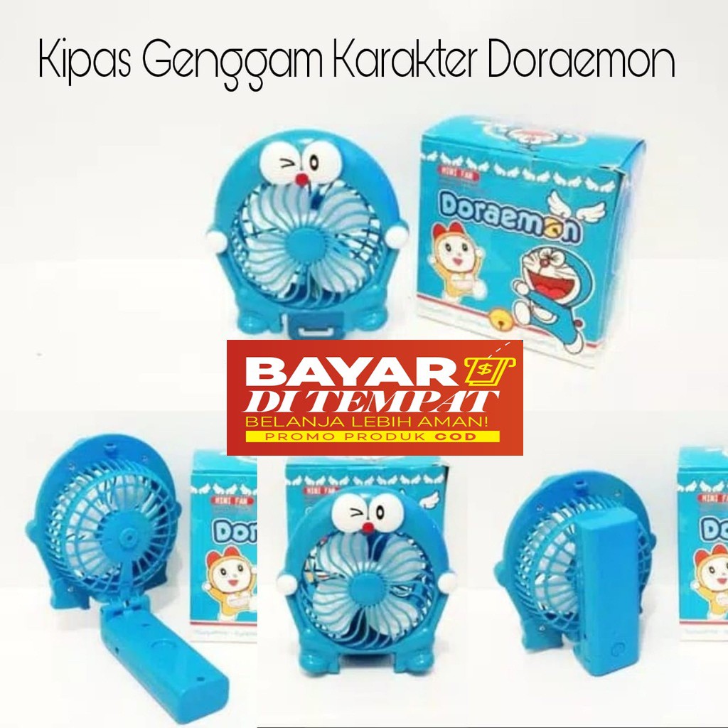 SRS (COD YES) Kipas Angin Genggam Kecil Karakter Doraemon 2in1 / Mini Portable Fan Rechargeable 1 PC