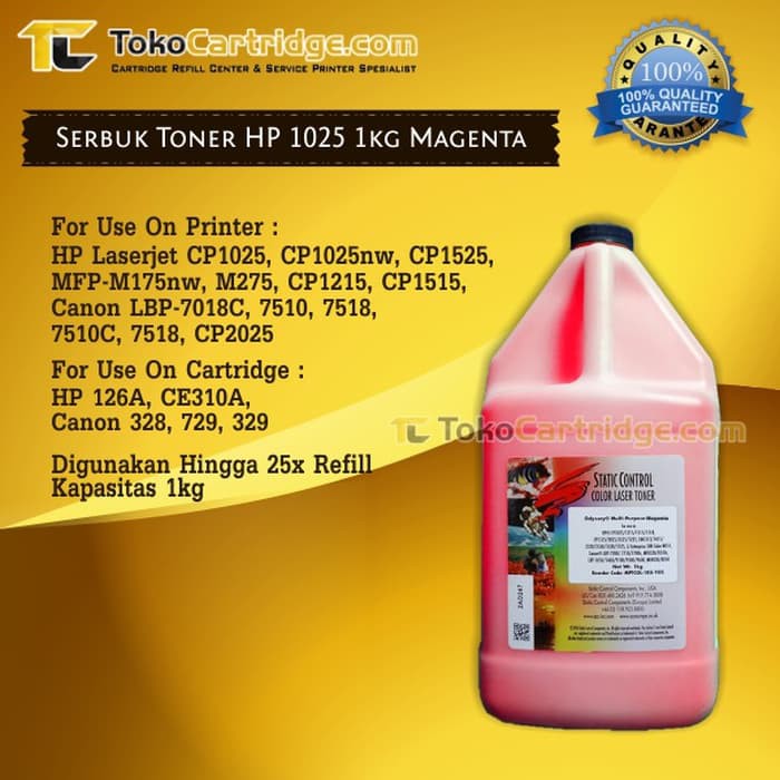 Serbuk Toner HP 1KG Magenta 1025 CP1025nw CP1215 CP1515 CP1525 CP2025