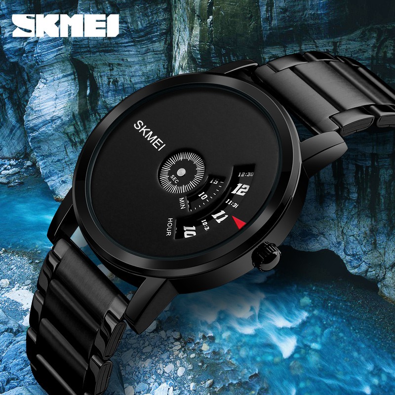 Jam Tangan Pria Analog Skmei 1260 Black Water Resistant 30m