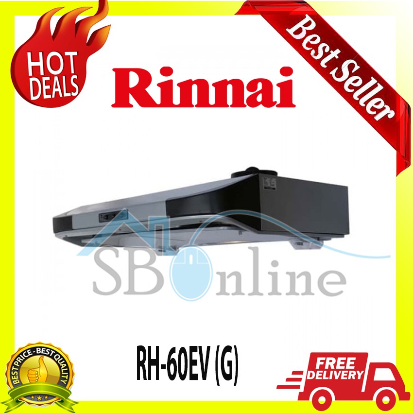 Cooker Hood Rinnai RH-60EV (G) Slim Hood Penghisap Asap Kompor