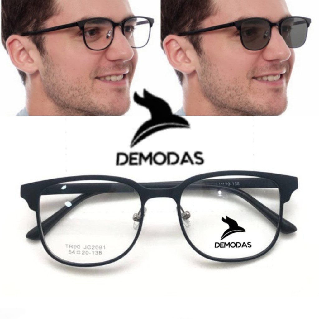 DEMODAS DG2091 Kacamata Unisex Lensa Photocromic Bluecromic Antiradiasi Blueray Minus Normal