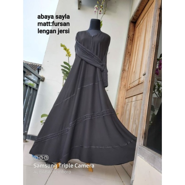 Gamis abaya hitam manik original 1%