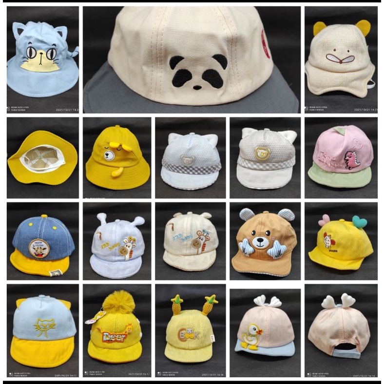 topi anak baby balita import free bordir nama