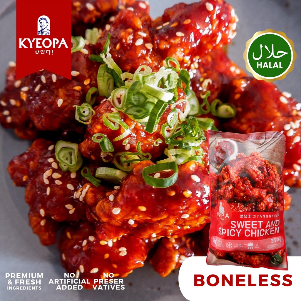 

KYEOPA Yangnyeom & Spicy Babekyu Boneless Chicken 250G (Korean Sweet and Spicy Chicken) HALAL