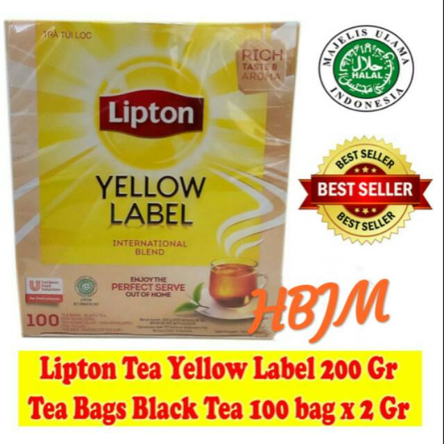 

LIPTON TEA YELLOW LABEL 200 GR (100 BAGS X 2 GR) BLACK TEA