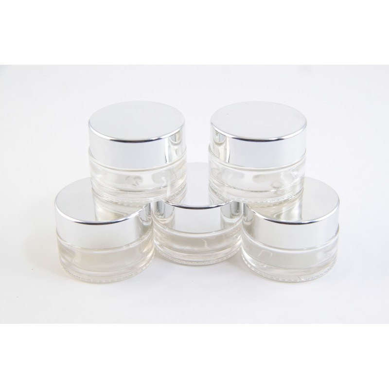 POT SHARE IN JAR KACA 20 GR POT BENING/DOFF - TUTUP SILVER/GOLD ADA INNER LID - POT MEWAH MINIMALIS