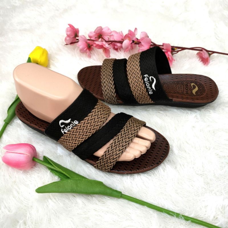 sandal wanita Trendy dan keren murah ( Felonie SF 01)... sandal terbaru turki rajut bordir ban 3