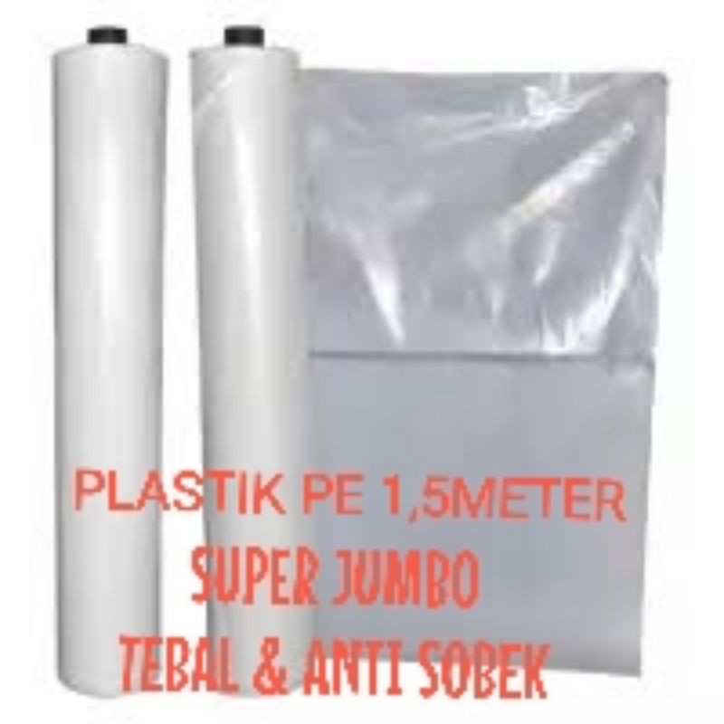 Plastik Cor Super Jumbo 2meter | Plastik PE Roll Gulung Besar 1,5meter | Plastik meteran bangunan