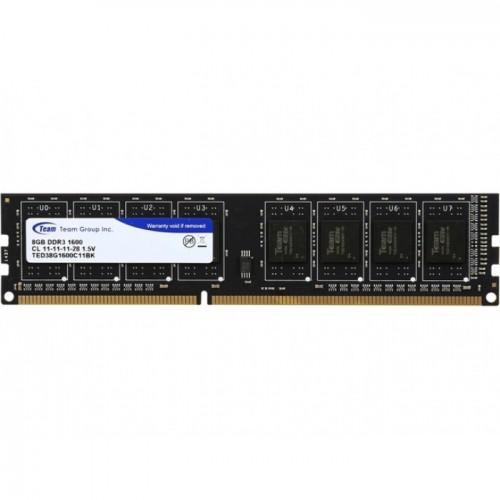 Ram pc Team elite 8gb ddr3 pc3-12800 1600mhz cl11 1.5v longdimm ted38g1600c11bk - memory komputer dimm