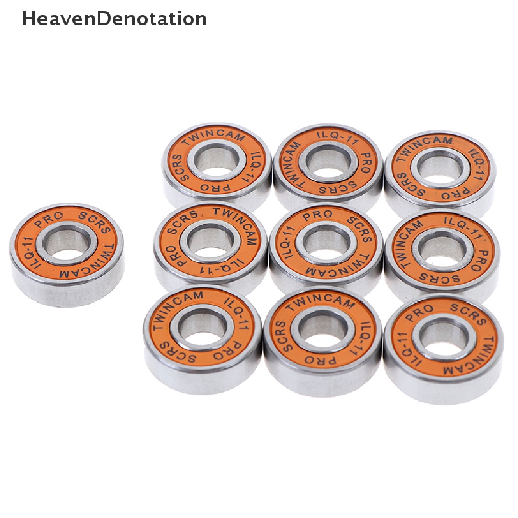 (Heavendenotation) 10pcs Bearing Roda Skateboard / Skuter / Roller Skate Bahan Stainless Steel