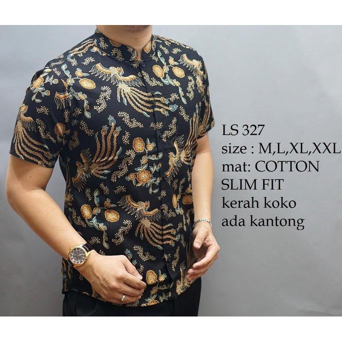 BAJU KOKO BATIK PRIA SLIMFIT LS 327