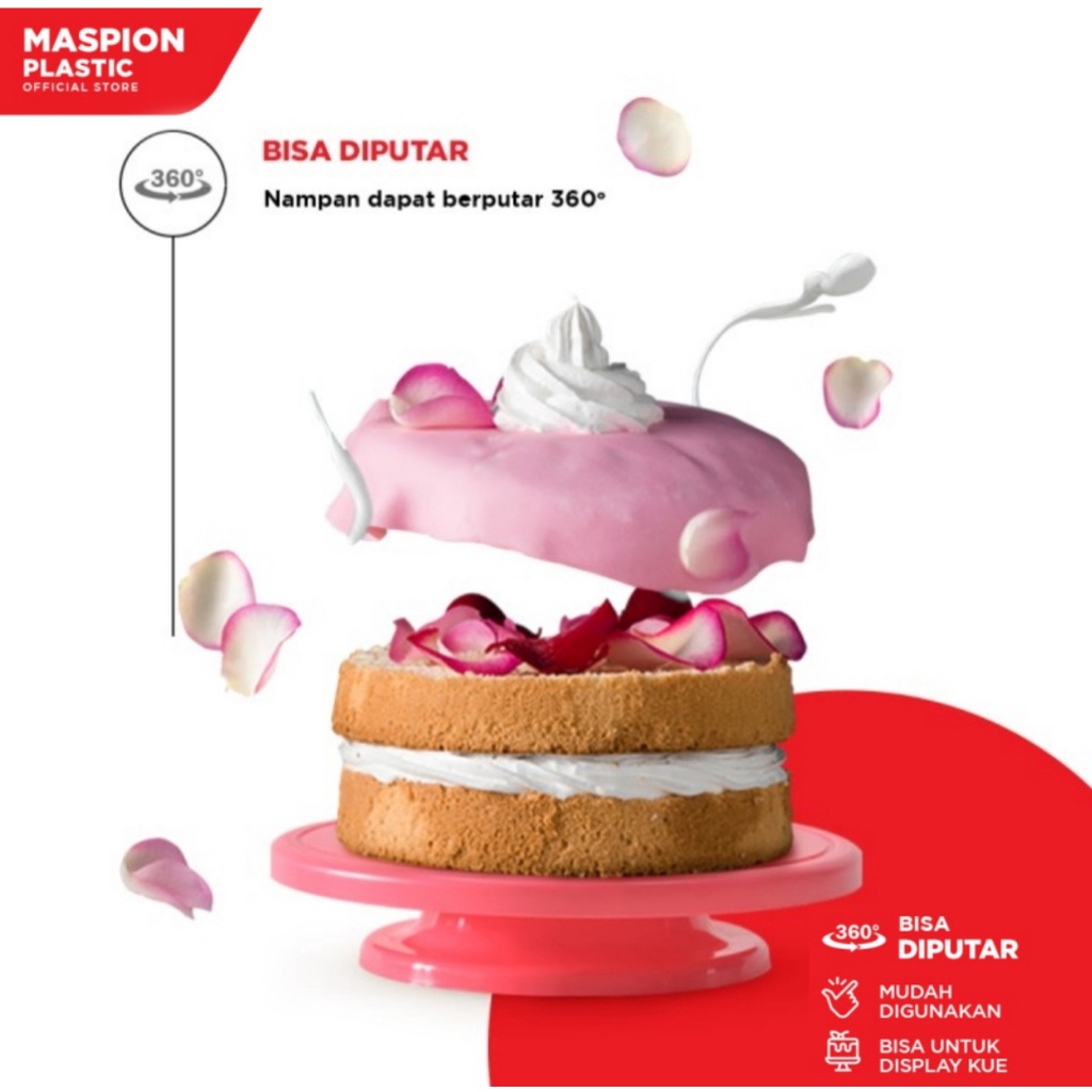 Tatakan Kue Putar Maspion Cake Tray Rotary Meja Kue Nampan Bolu B B051 Tempat Display Kue Putar