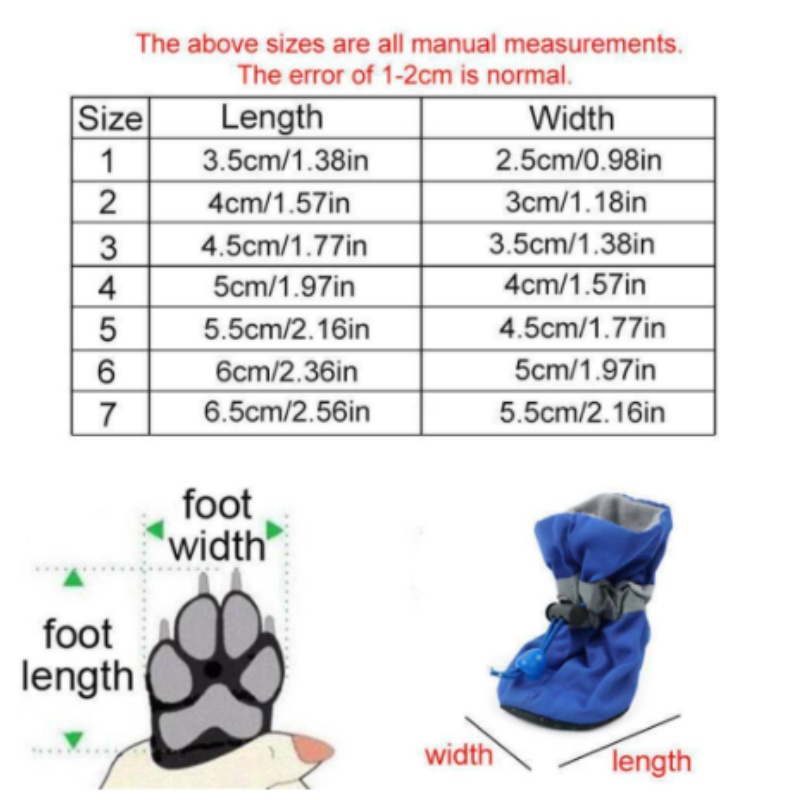 4pcs Sepatu Boots Hujan Anti Slip / Air Adjustable Untuk Anjing / Kucing