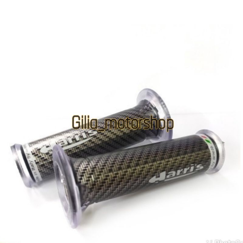 Handgrip Handfat handle Carbon Harris 3D Made In Italy Universal Motor Nmax  PCX Aerox Scoopy Vario dll