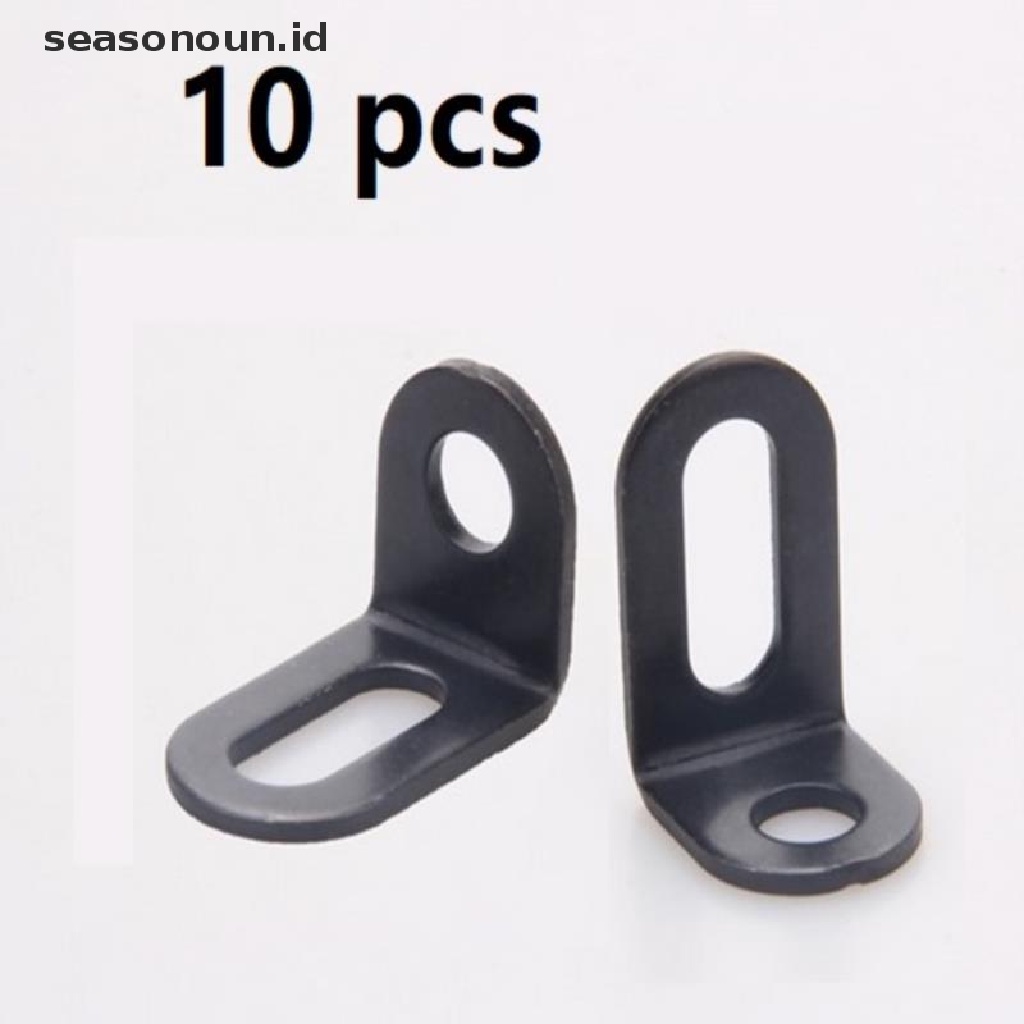 10 Pcs Bracket Sudut Kanan Bentuk L Bahan Metal Warna Hitam