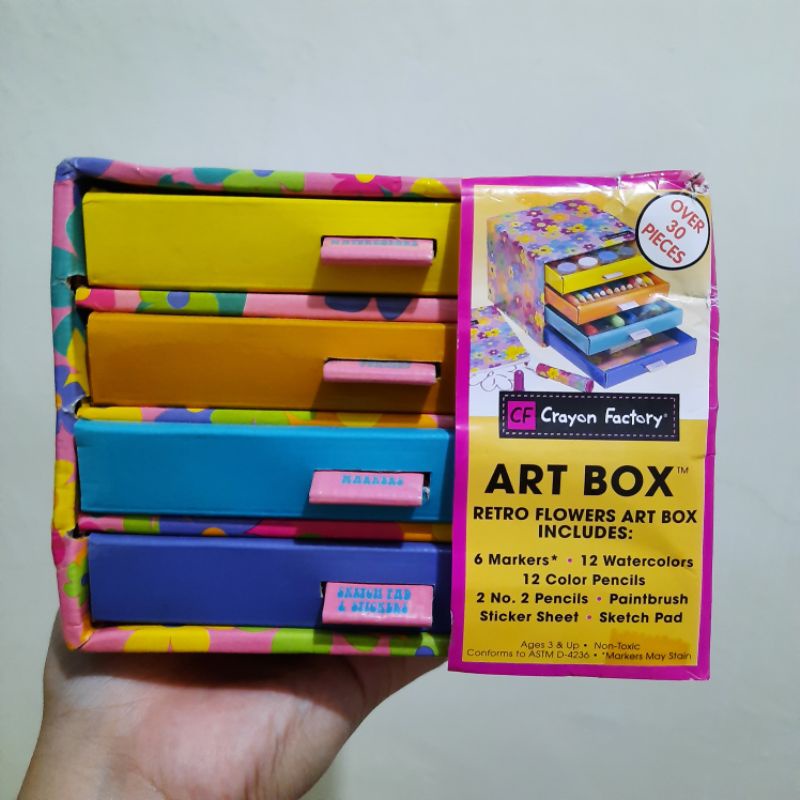 NEW Crayon Factory Art Box Kotak Pensil Warna Spidol Cat Air Anak bukan Preloved Faber Castel Crayol