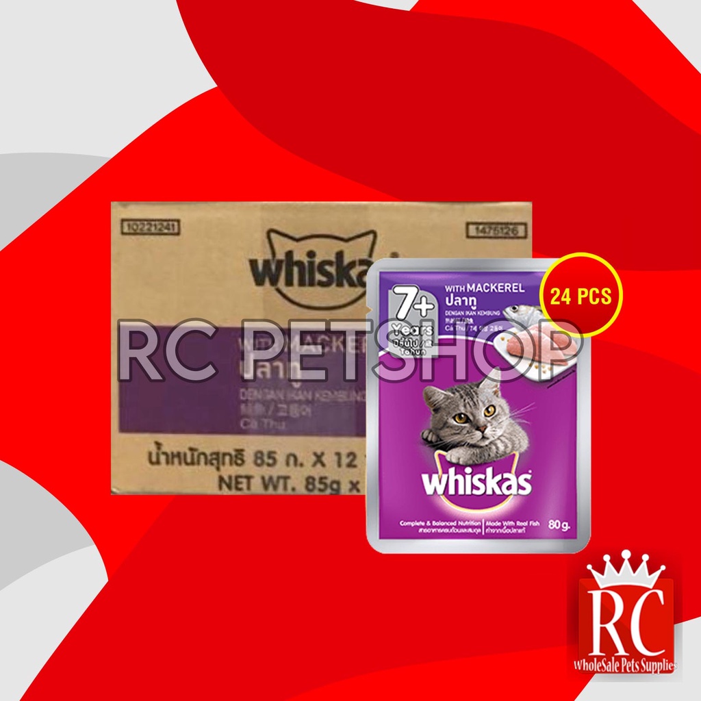 Makanan Basah Kucing Whiskas Sachet Pouch Grosir Dus isi 24 PCS 85 GR