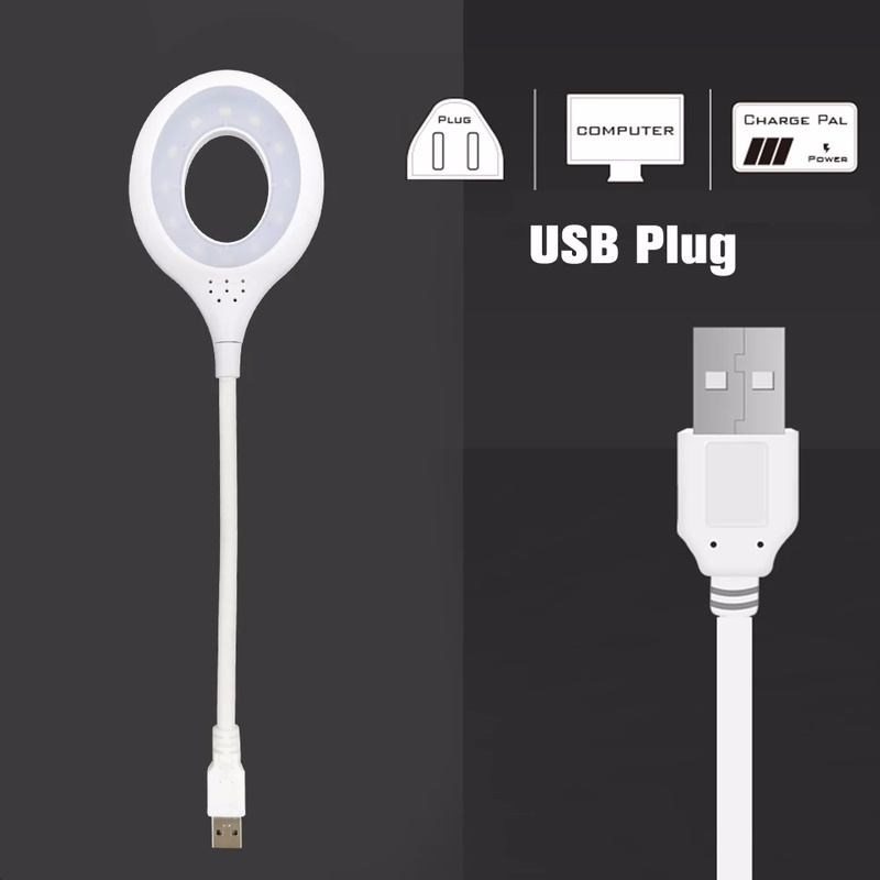 Lampu Ring Led Flexible Adjustable Tenaga Usb Hemat Energi Untuk Membaca