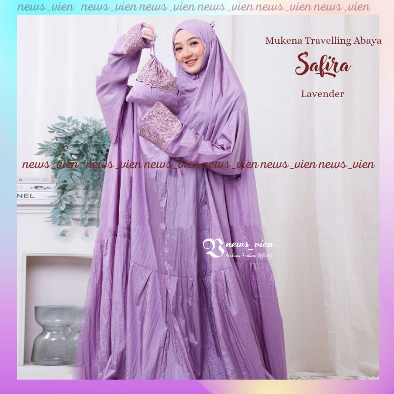 Mukena dewasa 2 in 1 travelling parasut model terbaru abaya cantik adem safira resleting warna hitam