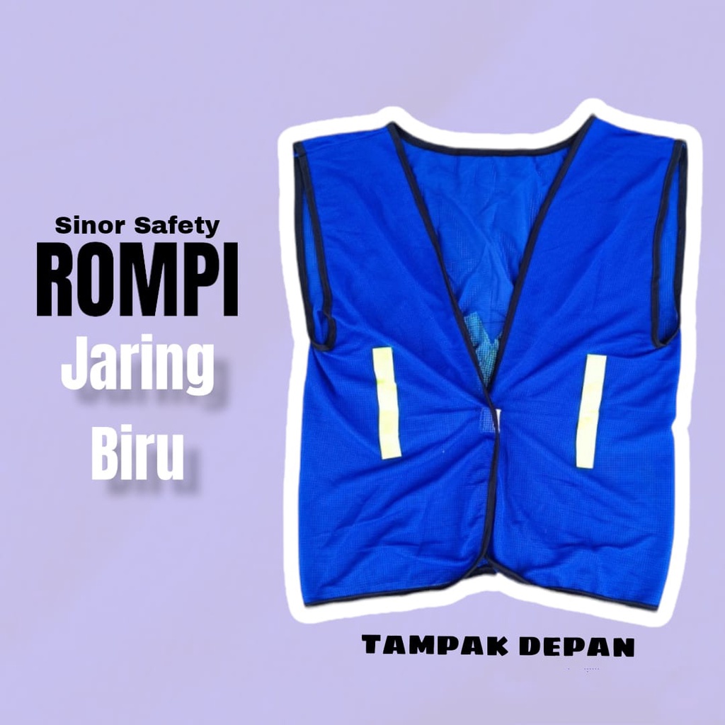 Rompi Safety Vest Jaring Mesh Biru Proyek