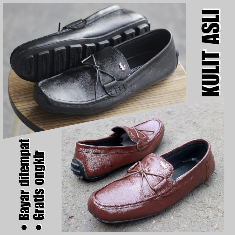 Sepatu Kantor Pria Kickers Pantofel Formal Kerja Dinas Pesta Swedian Asli Coklat Tua Dan Hitam