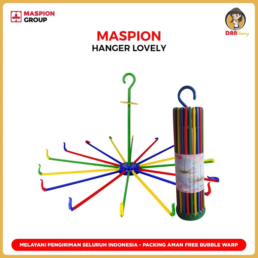 FOLDING HANGER MASPION LOVELY GANTUNGAN BAJU BAYI BAHAN PLASTIK TEBAL HANGER BULAT HANGER PUTAR PELA