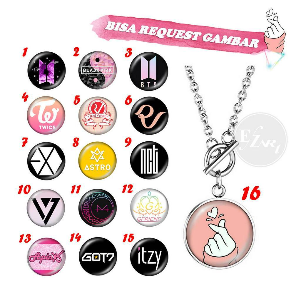 KALUNG LIONTIN TOGGLE BISA PESAN GAMBAR FOTO KPOP BTS, Blackpink, Twice, RV, EXO, GOT7, NCT, Itzy