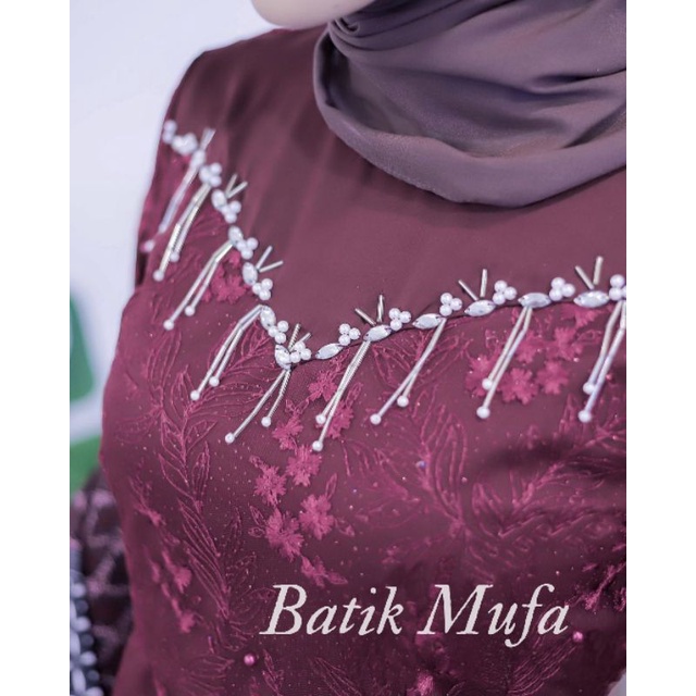 Kebaya batik couple KALENA Maroon (GRATIS HIJAB) KEBAYA MODERN Kebaya wisuda kebaya lamaran tunangan baju wisuda