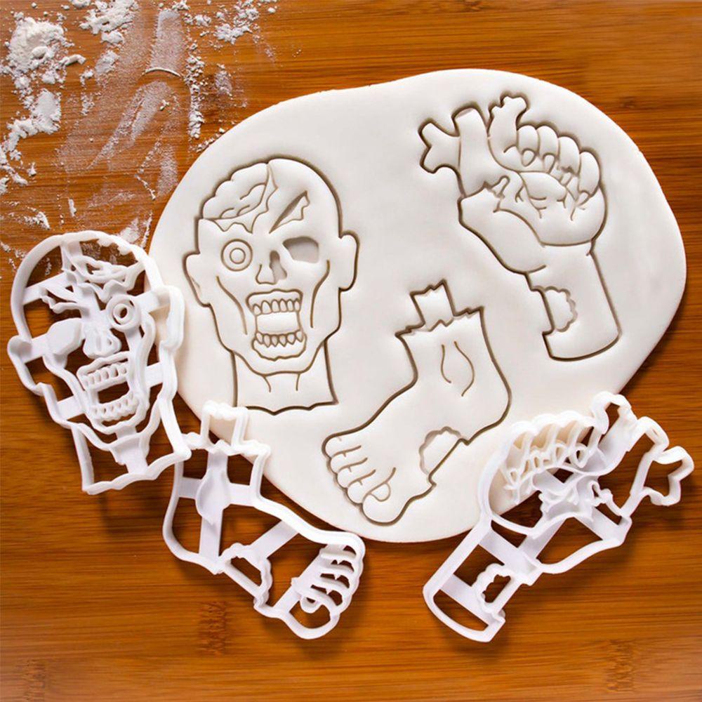 Top 3pcs Cookie Embosser Cetakan Kue Kering Dekorasi Biskuit Cap Cookie Cutter Pesta Halloween