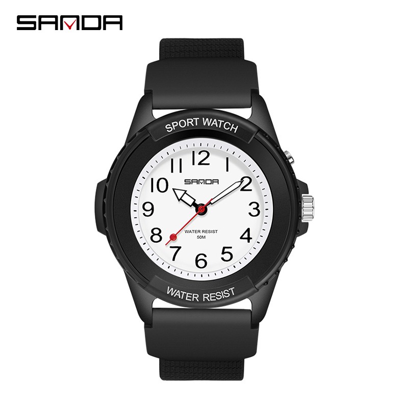 SANDA 6018 Jam Tangan Wanita Analog Tali Rubber Luminous Anti Air WATCHKITE WKOS