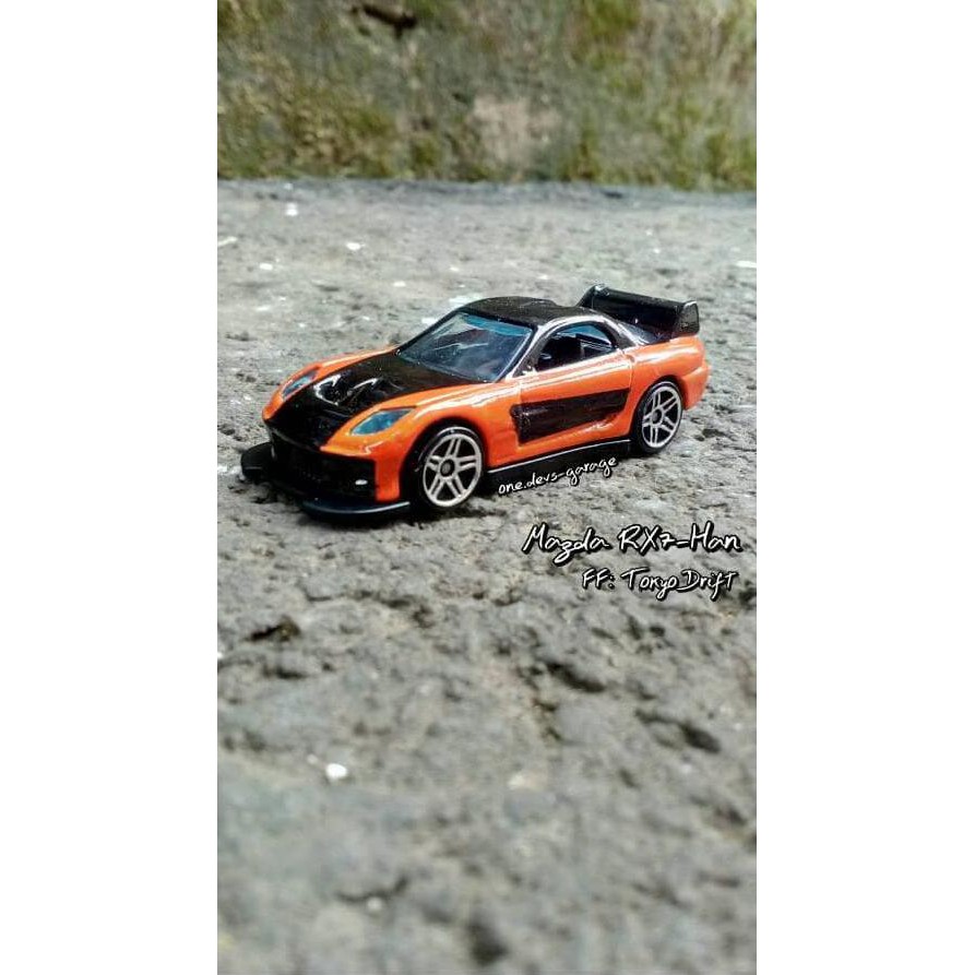 Hotwheels Fast Furious Mazda Rx7 Han Tokyo Drift (Custom-Loose) - Termurah 