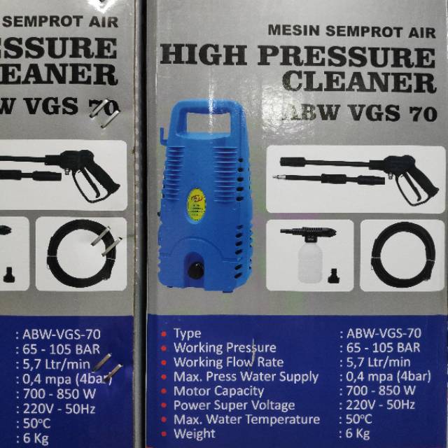 Alat Steam Cuci Mobil &amp; Motor Jet Cleaner ABW VGS 70 H&amp;L VGS70