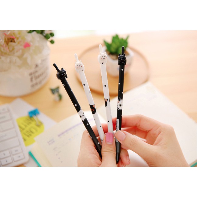 

PULPEN GEL - BLACK N WHITE CAT - 0.35mm BLACK