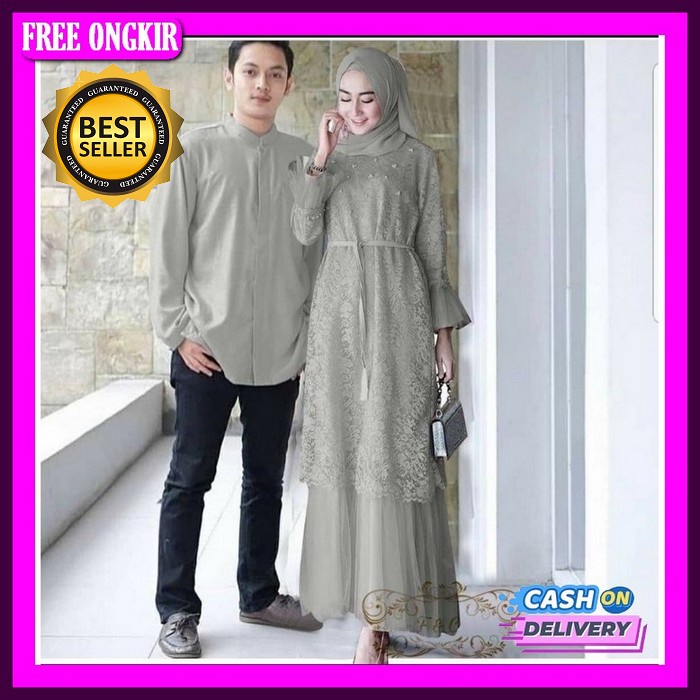Sarimbit Lebaran (2023) Hafiz&Hafizah Family Gamis Plus Khimar- Baju Couple Keluarga Terbaru Ruby Ga