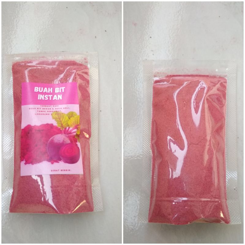 

serbuk buah bit instan siap minum 100 gram sudah ada gulanya