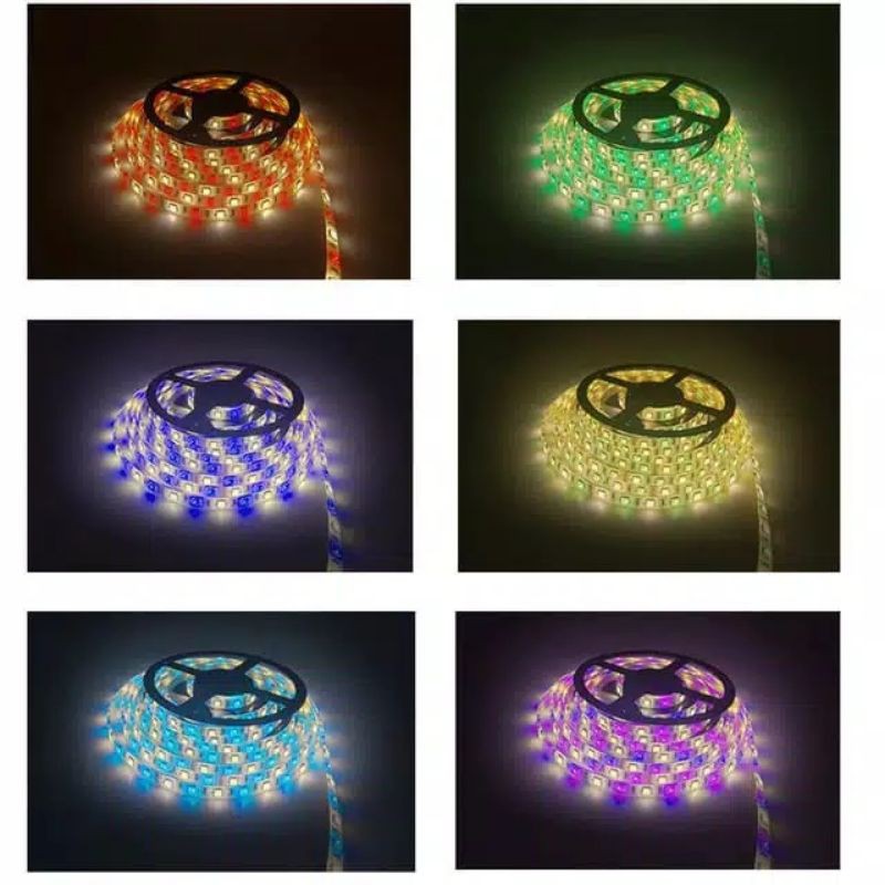 Lampu LED Strip SMD 5050 RGBW Fleksibel DC12V IP44 WATERPROOF 5m 60L/m 5 pin Warna Warni Disco DIY