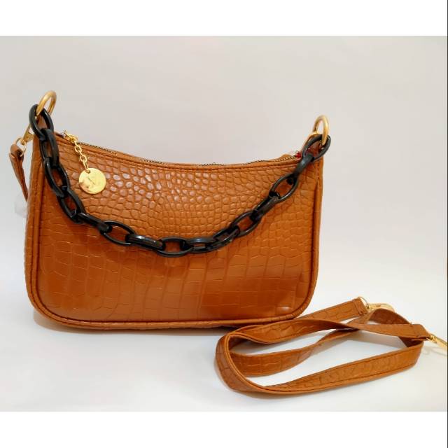 Croco LV tali  panjang +pendek real picture kualitas oke harga murah tas kekinian ala korea