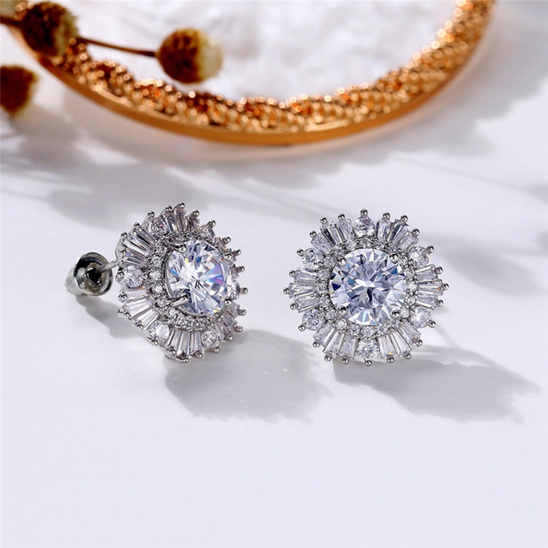 Anting Stud Cubic Zirconia Untuk Wanita