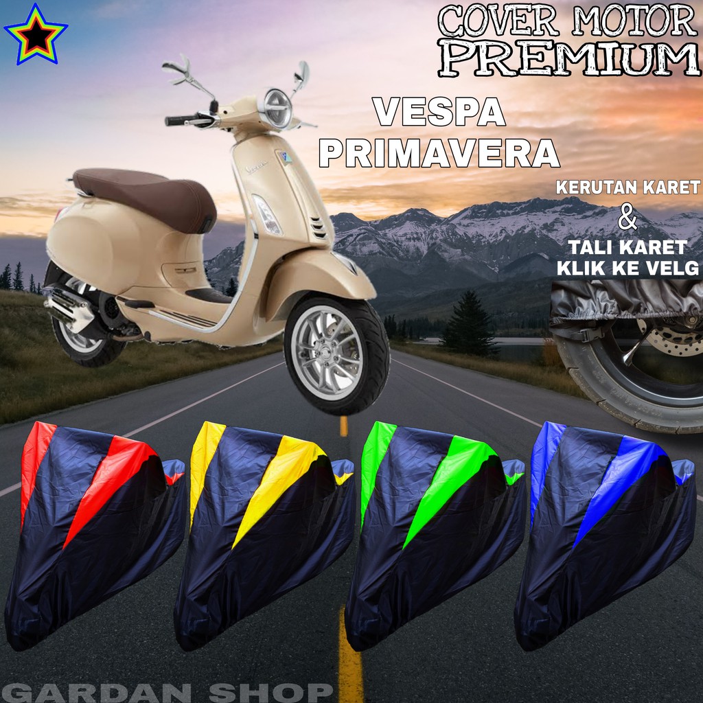 Sarung Motor VESPA PRIMAVERA Hitam KOMBINASI Body Cover Penutup Vespa PREMIUM